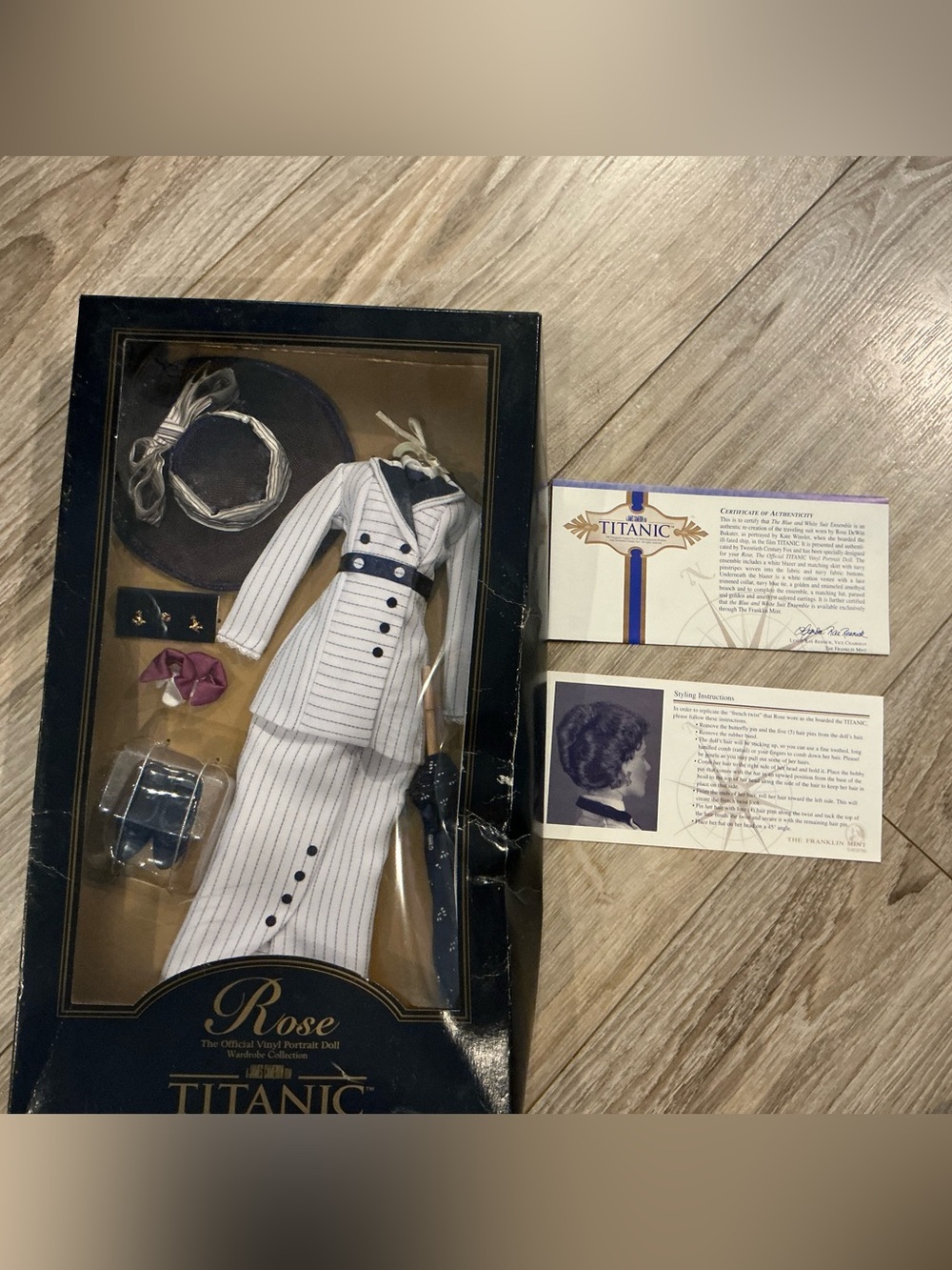 NIB Franklin Mint Rose Doll Boarding Suit Outfit w/C.O.A.